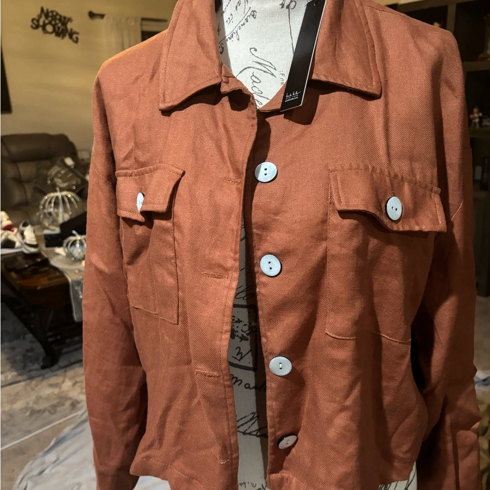 Rust Button-Up Jacket - Picture 2 of 5